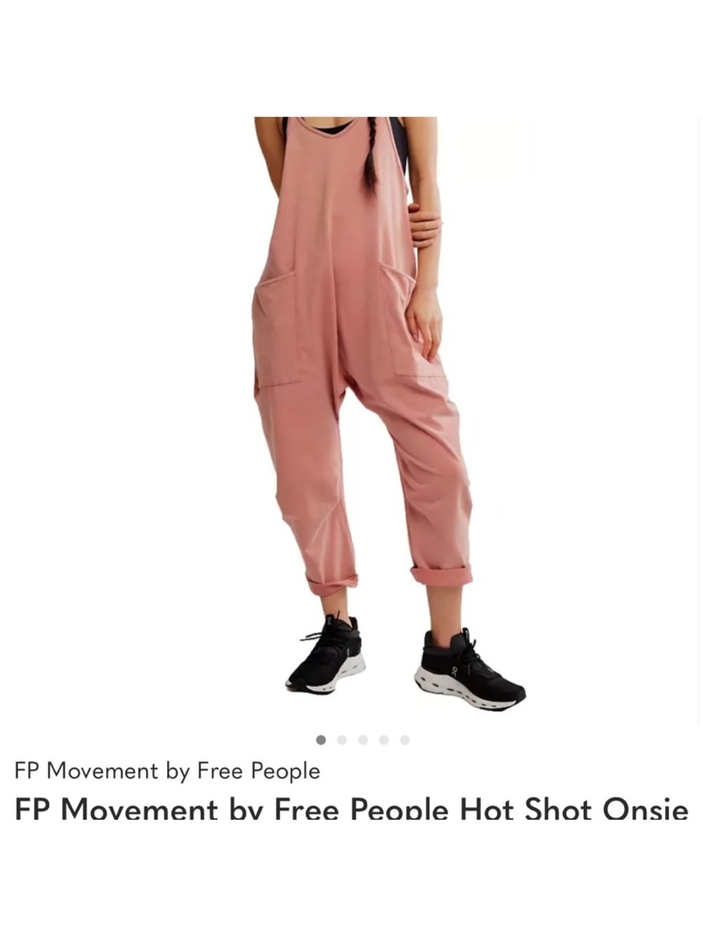 FP Movement by Free People Dusty Rose Relaxed Drop-Crotch Jumpsuit